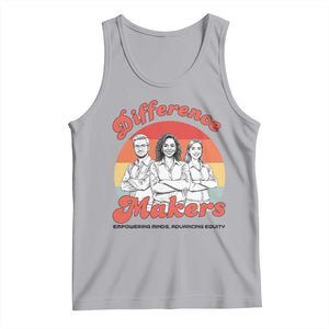 Difference Makers Teacher Appreciation Tank Top Empowering Minds & Advancing Equity Retro Educator TS02 Athletic Heather Print Your Wear