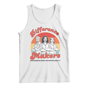 Difference Makers Teacher Appreciation Tank Top Empowering Minds & Advancing Equity Retro Educator TS02 White Print Your Wear