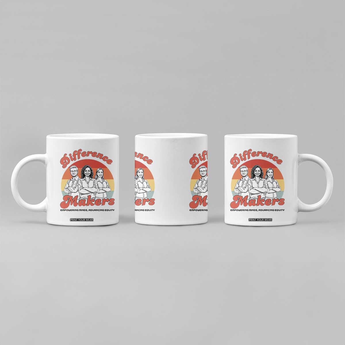 Difference Makers Teacher Appreciation Coffee Mug Empowering Minds & Advancing Equity Retro Educator TS02 Print Your Wear