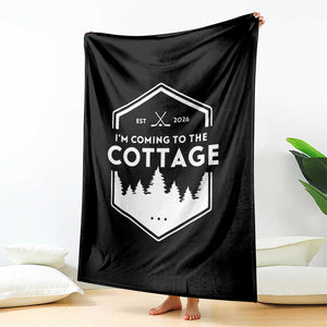 I'm Coming to the Cottage Throw Blanket Rustic Outdoor Retro Forest Hockey Romance TS02 Print Your Wear