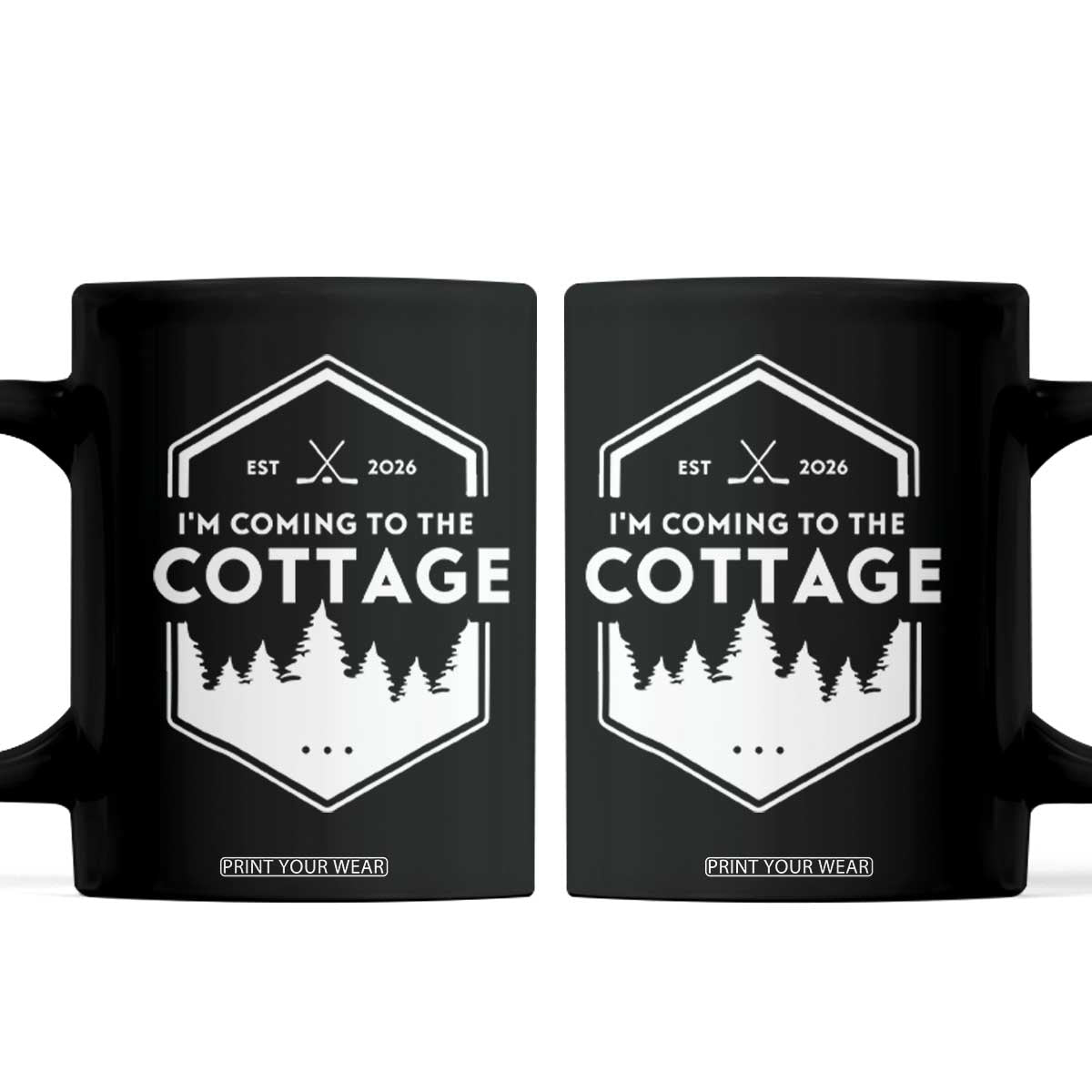 I'm Coming to the Cottage Coffee Mug Rustic Outdoor Retro Forest Hockey Romance TS02 Black Print Your Wear