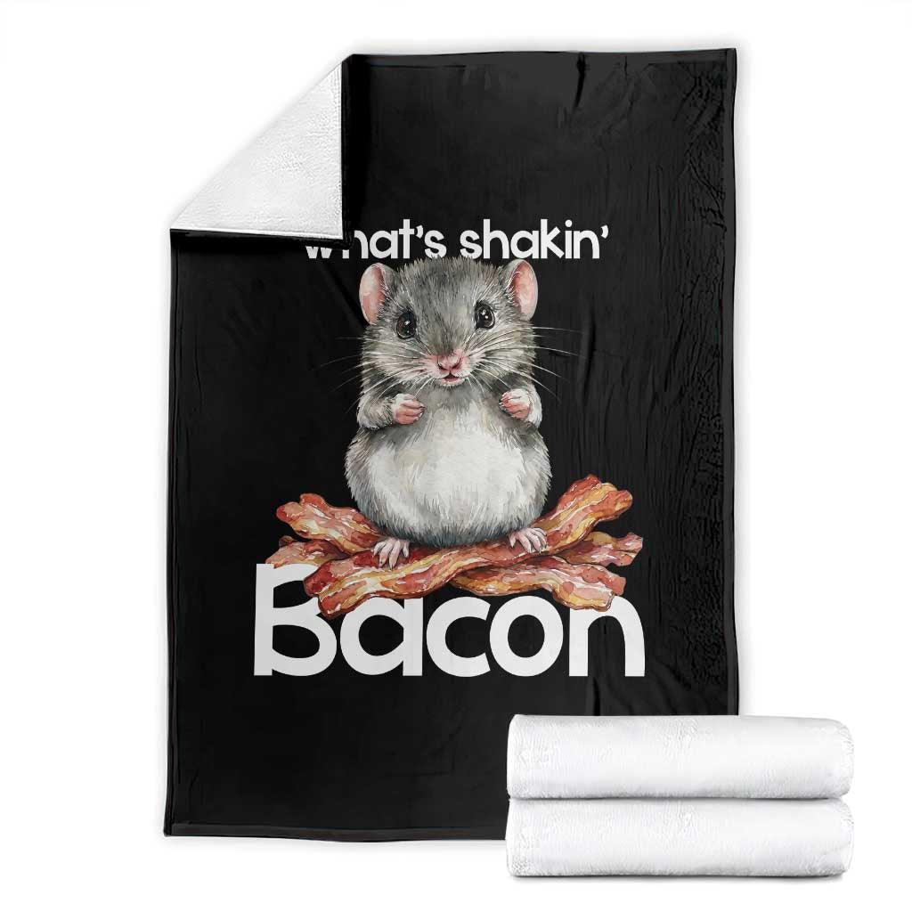 What is Shakin Bacon Funny Mouse Throw Blanket Pun Animal Humor TS02 Black Print Your Wear