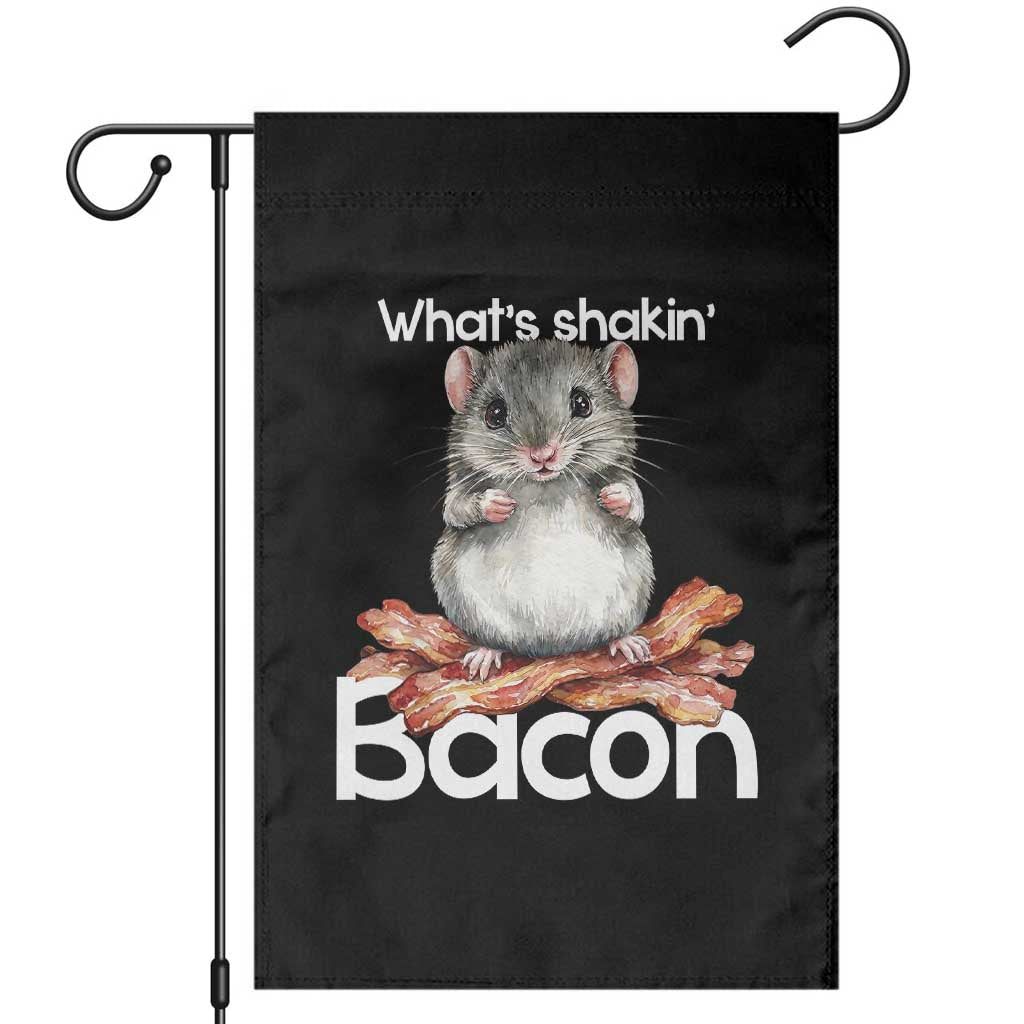 What is Shakin Bacon Funny Mouse Garden Flag Pun Animal Humor TS02 Black Print Your Wear