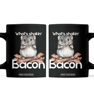 What is Shakin Bacon Funny Mouse Coffee Mug Pun Animal Humor TS02 Black Print Your Wear