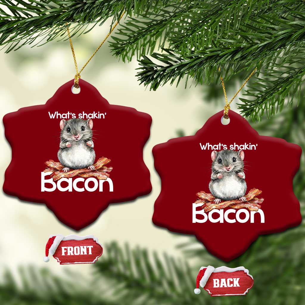 What is Shakin Bacon Funny Mouse Ceramic Ornament Pun Animal Humor TS02 Print Your Wear
