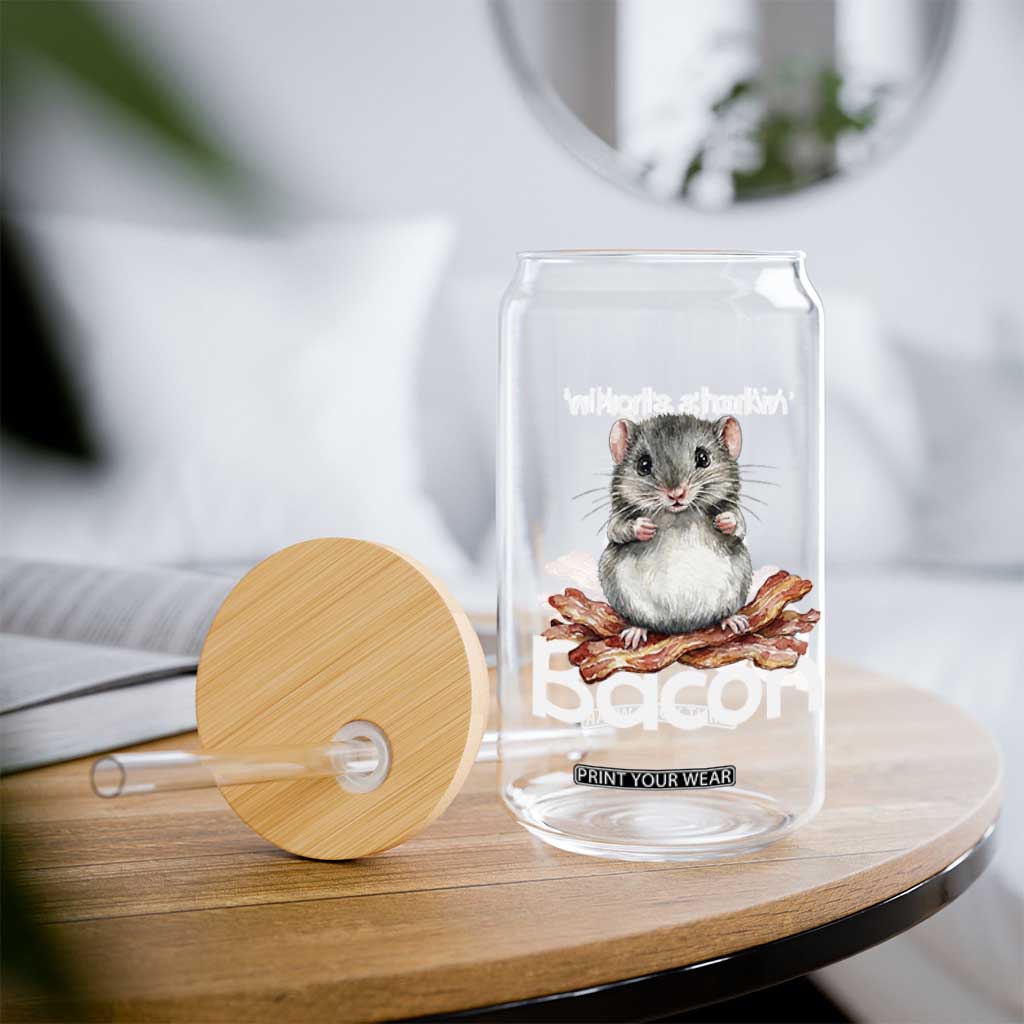 What is Shakin Bacon Funny Mouse Glass Can Pun Animal Humor TS02 Print Your Wear