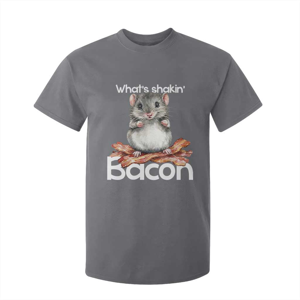 What is Shakin Bacon Funny Mouse T Shirt For Kid Pun Animal Humor TS02 Charcoal Print Your Wear
