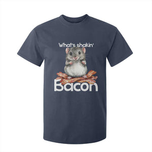 What is Shakin Bacon Funny Mouse T Shirt For Kid Pun Animal Humor TS02 Navy Print Your Wear