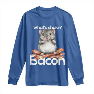 What is Shakin Bacon Funny Mouse Long Sleeve Shirt Pun Animal Humor TS02 Royal Blue Print Your Wear