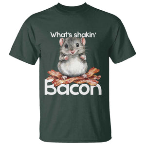 What is Shakin Bacon Funny Mouse T Shirt Pun Animal Humor TS02 Dark Forest Green Print Your Wear