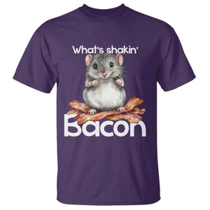 What is Shakin Bacon Funny Mouse T Shirt Pun Animal Humor TS02 Purple Print Your Wear
