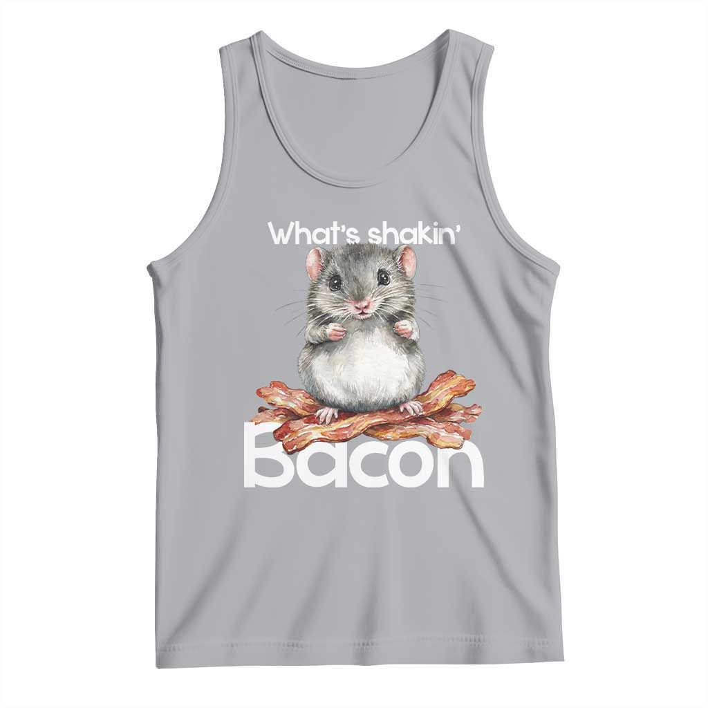 What is Shakin Bacon Funny Mouse Tank Top Pun Animal Humor TS02 Athletic Heather Print Your Wear
