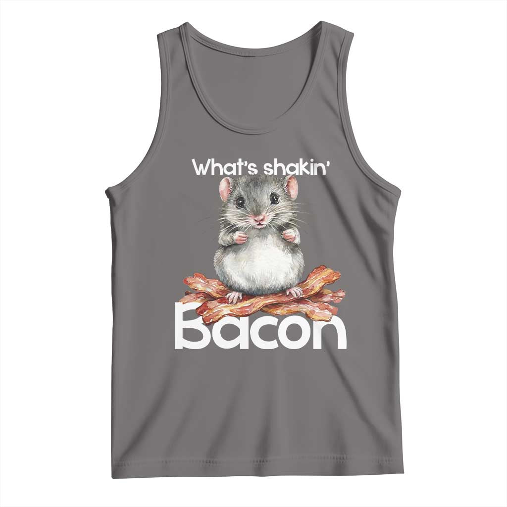What is Shakin Bacon Funny Mouse Tank Top Pun Animal Humor TS02 Deep Heather Print Your Wear