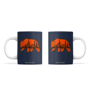 Chicago Skyline Bear Coffee Mug Windy City Pride True Lover Sports Fan TS02 Navy Print Your Wear