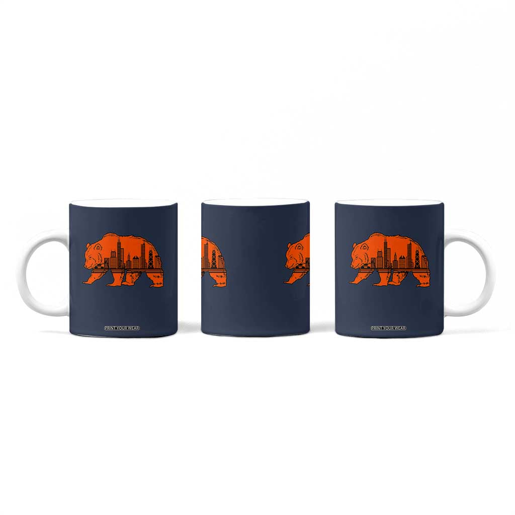 Chicago Skyline Bear Coffee Mug Windy City Pride True Lover Sports Fan TS02 Print Your Wear