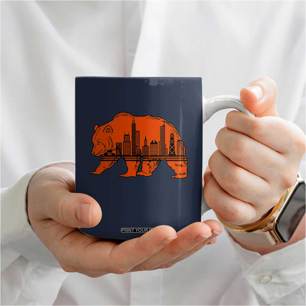 Chicago Skyline Bear Coffee Mug Windy City Pride True Lover Sports Fan TS02 Print Your Wear