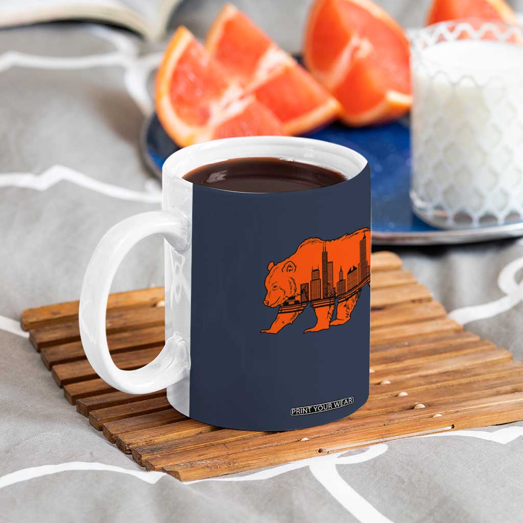 Chicago Skyline Bear Coffee Mug Windy City Pride True Lover Sports Fan TS02 Print Your Wear