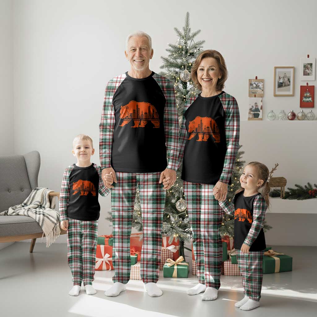 Chicago Skyline Bear Plaid Pajama Set Windy City Pride True Lover Sports Fan TS02 Christmas Plaid Print Your Wear