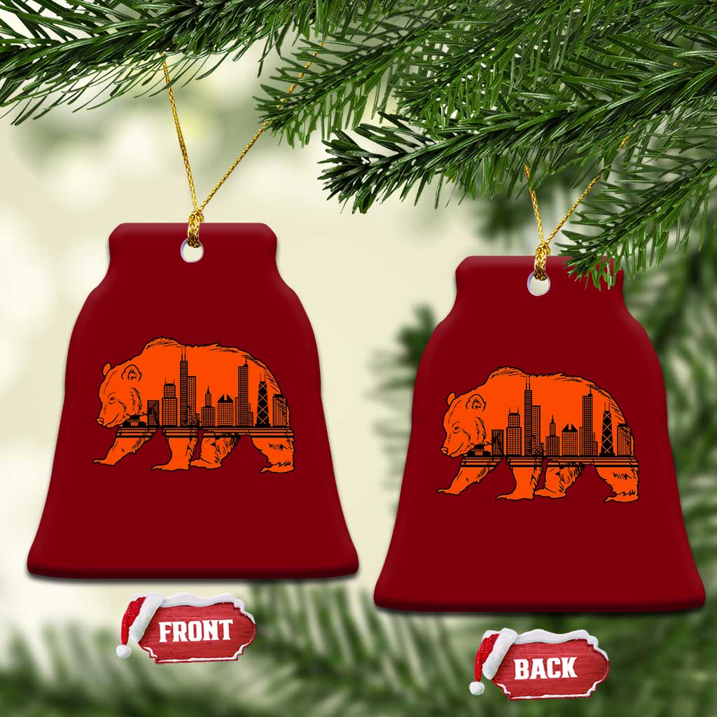 Chicago Skyline Bear Ceramic Ornament Windy City Pride True Lover Sports Fan TS02 Print Your Wear