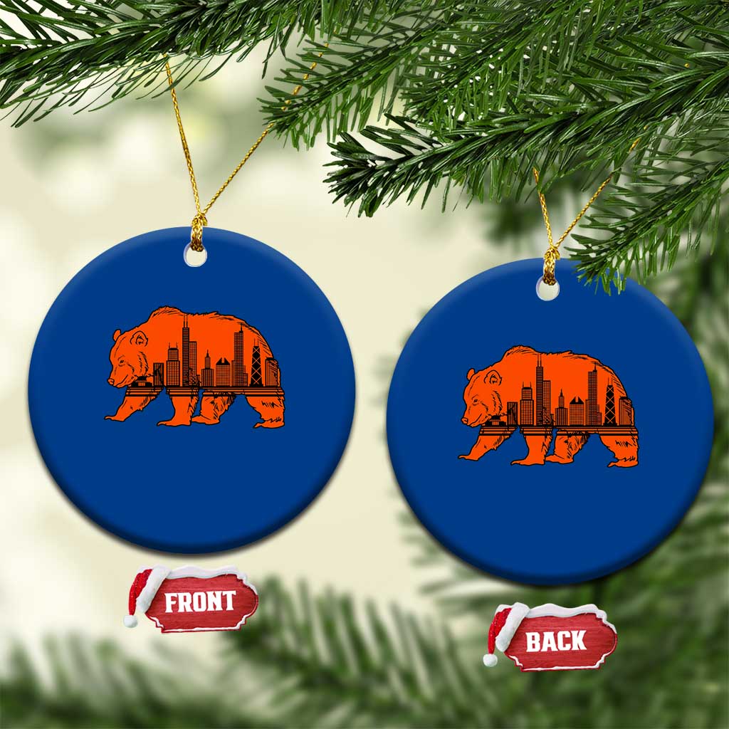 Chicago Skyline Bear Ceramic Ornament Windy City Pride True Lover Sports Fan TS02 1pc Blue Print Your Wear