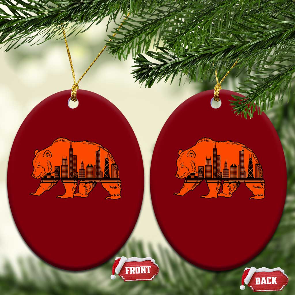 Chicago Skyline Bear Ceramic Ornament Windy City Pride True Lover Sports Fan TS02 Print Your Wear