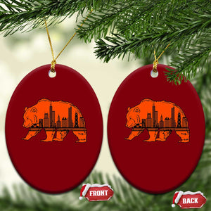 Chicago Skyline Bear Ceramic Ornament Windy City Pride True Lover Sports Fan TS02 Print Your Wear