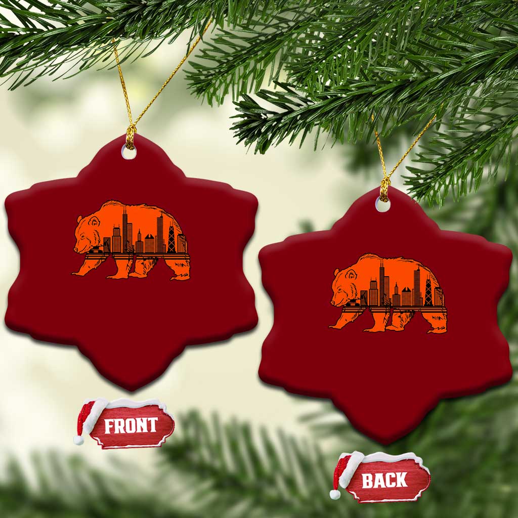 Chicago Skyline Bear Ceramic Ornament Windy City Pride True Lover Sports Fan TS02 Print Your Wear