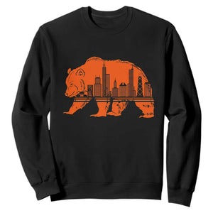 Chicago Skyline Bear Sweatshirt Windy City Pride True Lover Sports Fan TS02 Black Print Your Wear