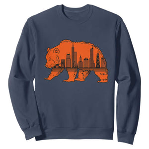 Chicago Skyline Bear Sweatshirt Windy City Pride True Lover Sports Fan TS02 Navy Print Your Wear