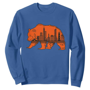 Chicago Skyline Bear Sweatshirt Windy City Pride True Lover Sports Fan TS02 Royal Blue Print Your Wear