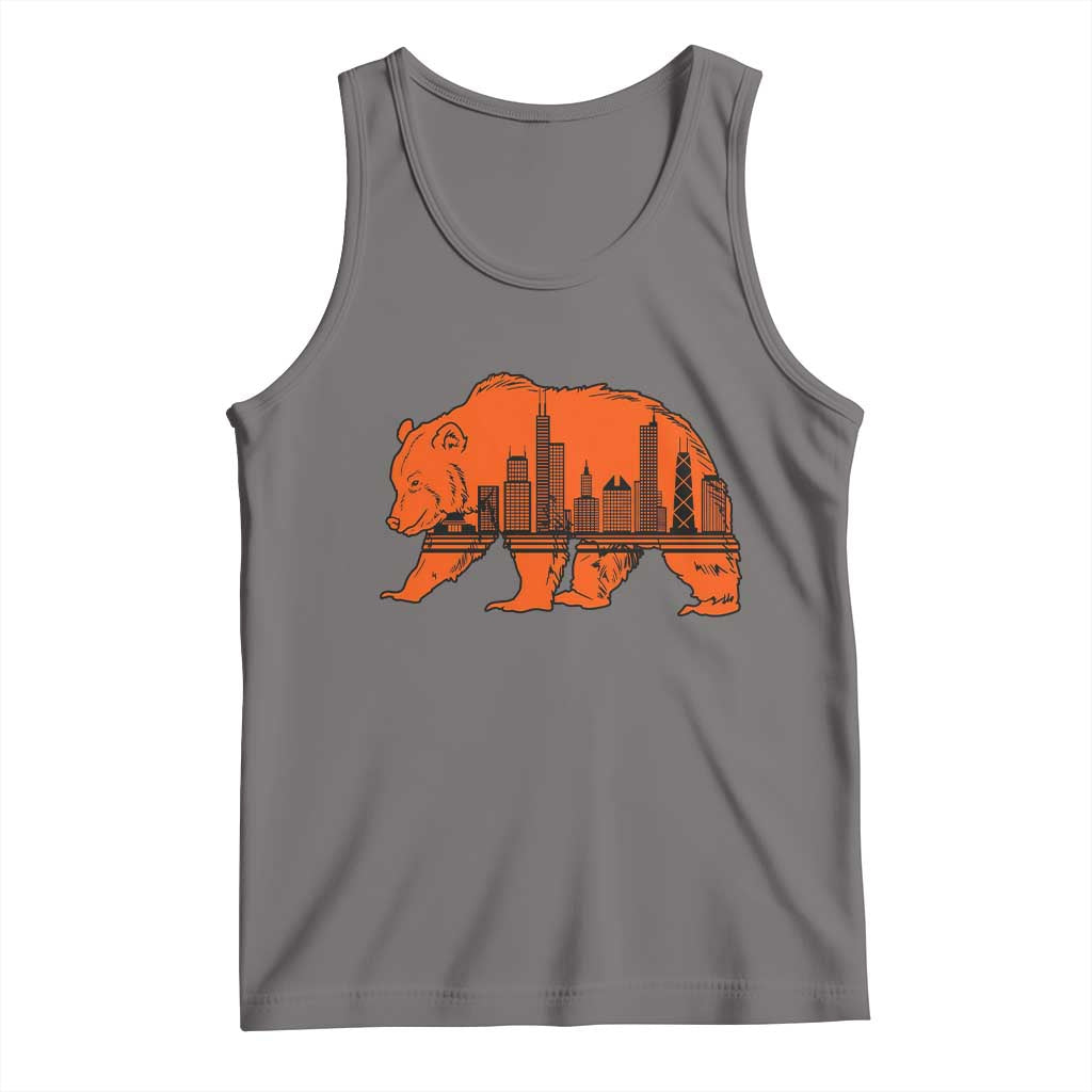 Chicago Skyline Bear Tank Top Windy City Pride True Lover Sports Fan TS02 Deep Heather Print Your Wear