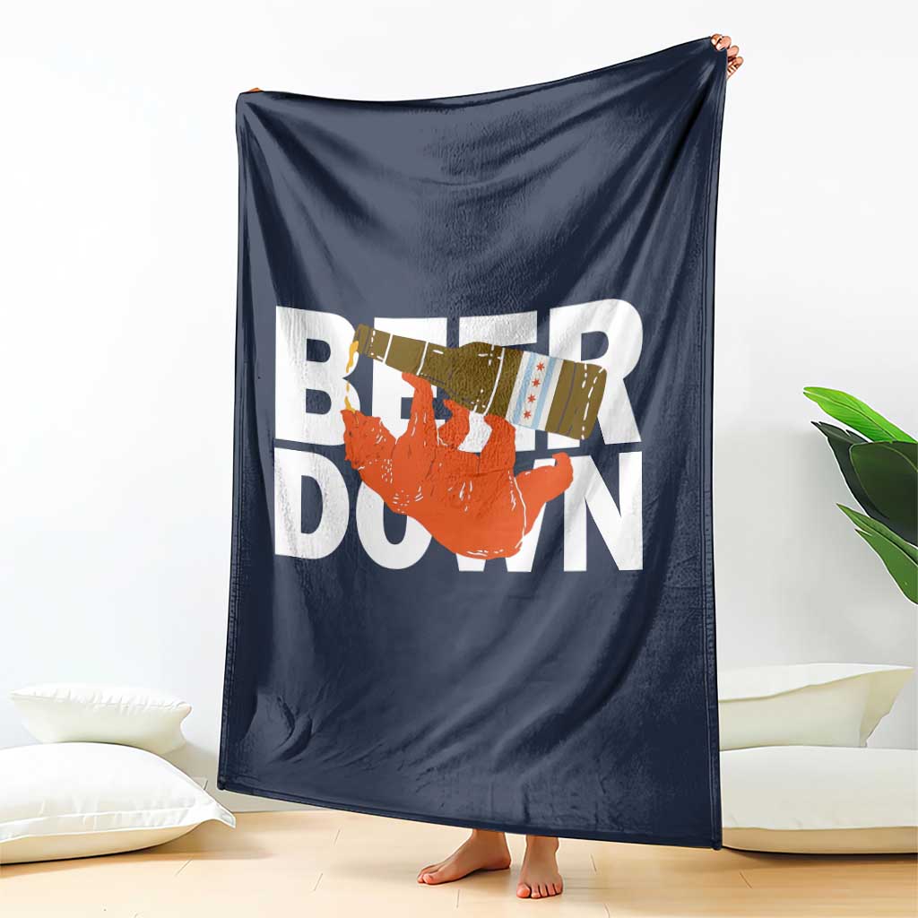 Funny Drinking Bear Beer Down Throw Blanket Tailgate Gift for Football Fans TS02 Print Your Wear