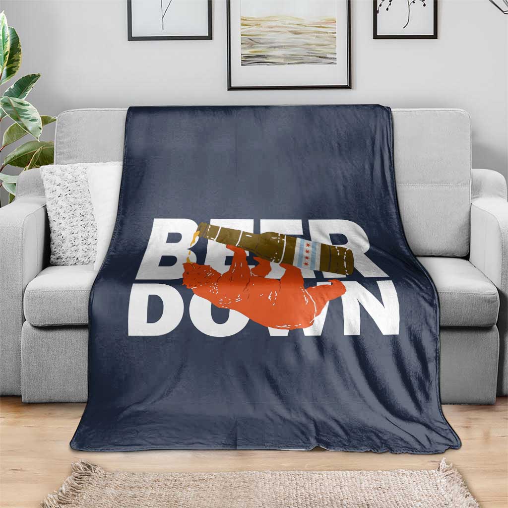 Funny Drinking Bear Beer Down Throw Blanket Tailgate Gift for Football Fans TS02 Print Your Wear