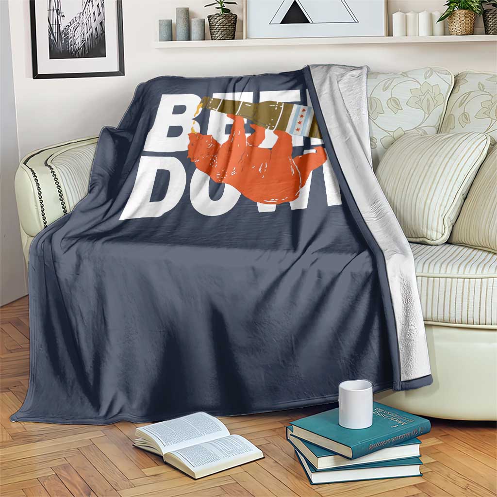 Funny Drinking Bear Beer Down Throw Blanket Tailgate Gift for Football Fans TS02 Print Your Wear