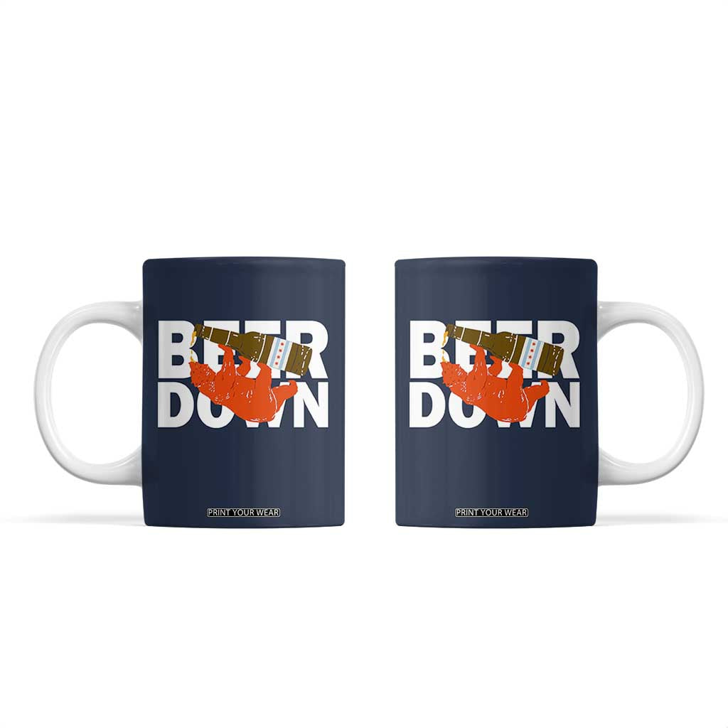 Funny Drinking Bear Beer Down Coffee Mug Tailgate Gift for Football Fans TS02 Navy Print Your Wear