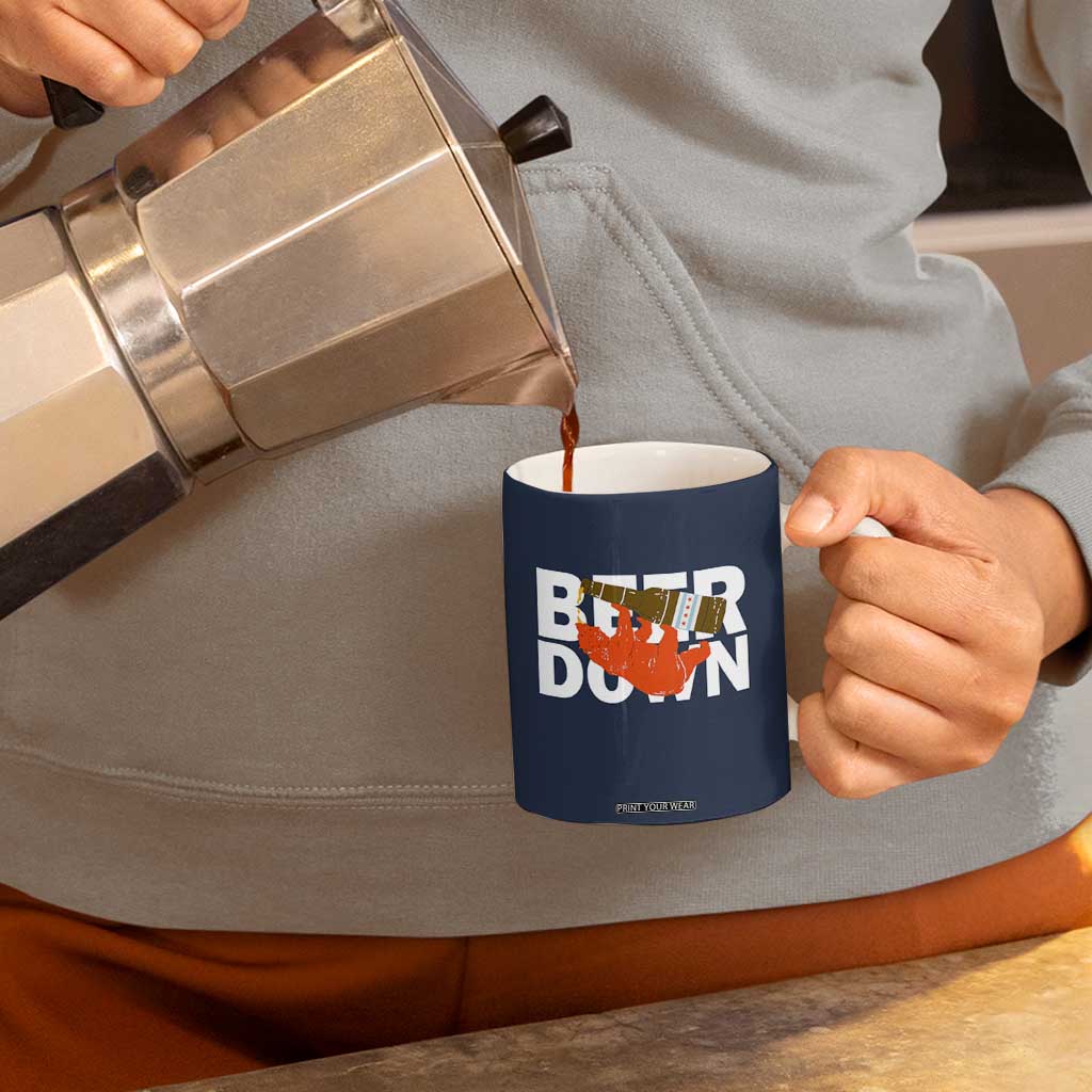 Funny Drinking Bear Beer Down Coffee Mug Tailgate Gift for Football Fans TS02 Print Your Wear