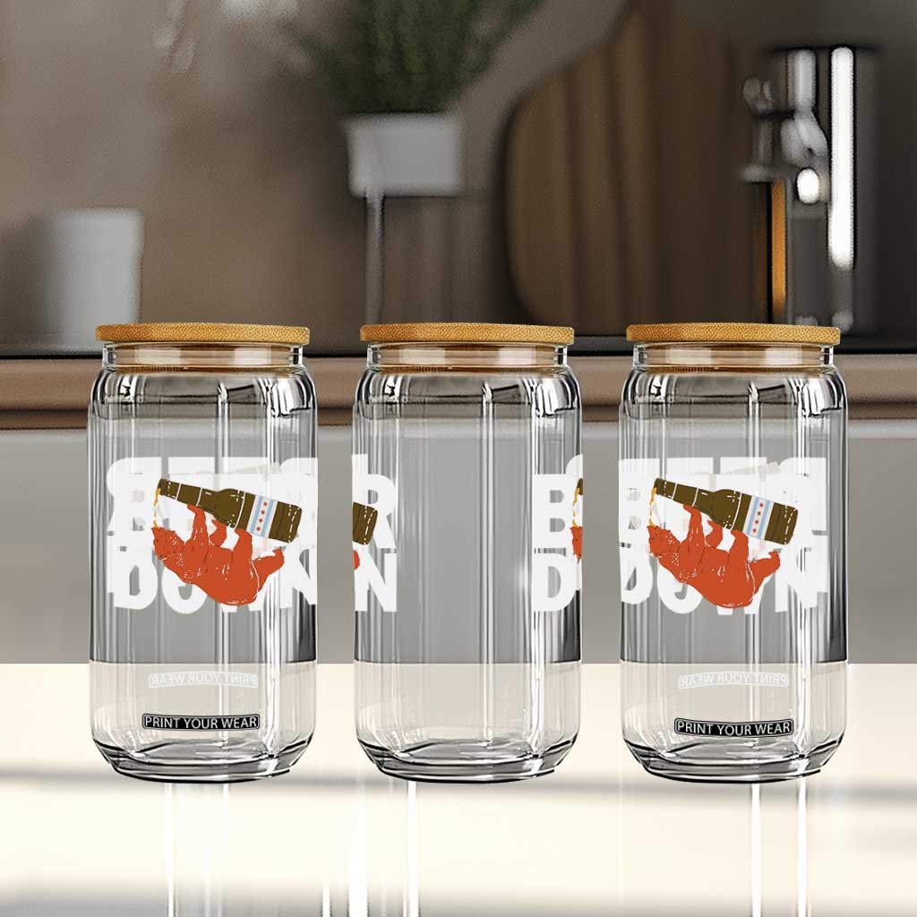 Funny Drinking Bear Beer Down Glass Can Tailgate Gift for Football Fans TS02 Print Your Wear