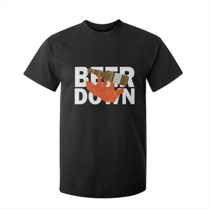 Funny Drinking Bear Beer Down T Shirt For Kid Tailgate Gift for Football Fans TS02 Black Print Your Wear