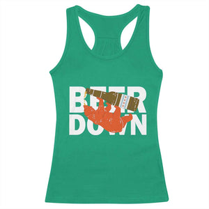 Funny Drinking Bear Beer Down Racerback Tank Top Tailgate Gift for Football Fans TS02 Irish Green Print Your Wear