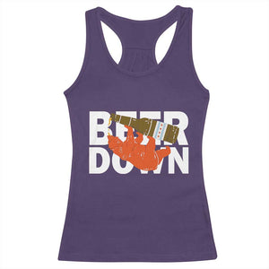 Funny Drinking Bear Beer Down Racerback Tank Top Tailgate Gift for Football Fans TS02 Purple Print Your Wear