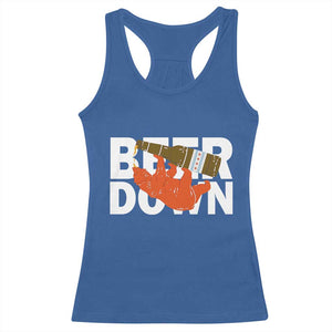 Funny Drinking Bear Beer Down Racerback Tank Top Tailgate Gift for Football Fans TS02 Royal Blue Print Your Wear