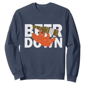Funny Drinking Bear Beer Down Sweatshirt Tailgate Gift for Football Fans TS02 Navy Print Your Wear