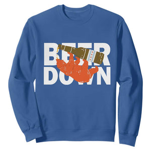 Funny Drinking Bear Beer Down Sweatshirt Tailgate Gift for Football Fans TS02 Royal Blue Print Your Wear