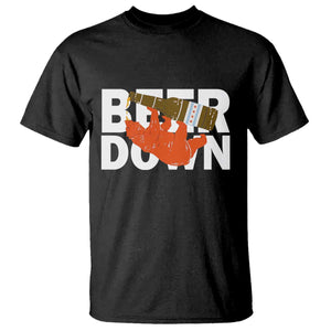 Funny Drinking Bear Beer Down T Shirt Tailgate Gift for Football Fans TS02 Black Print Your Wear