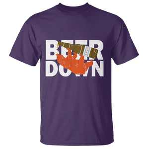 Funny Drinking Bear Beer Down T Shirt Tailgate Gift for Football Fans TS02 Purple Print Your Wear