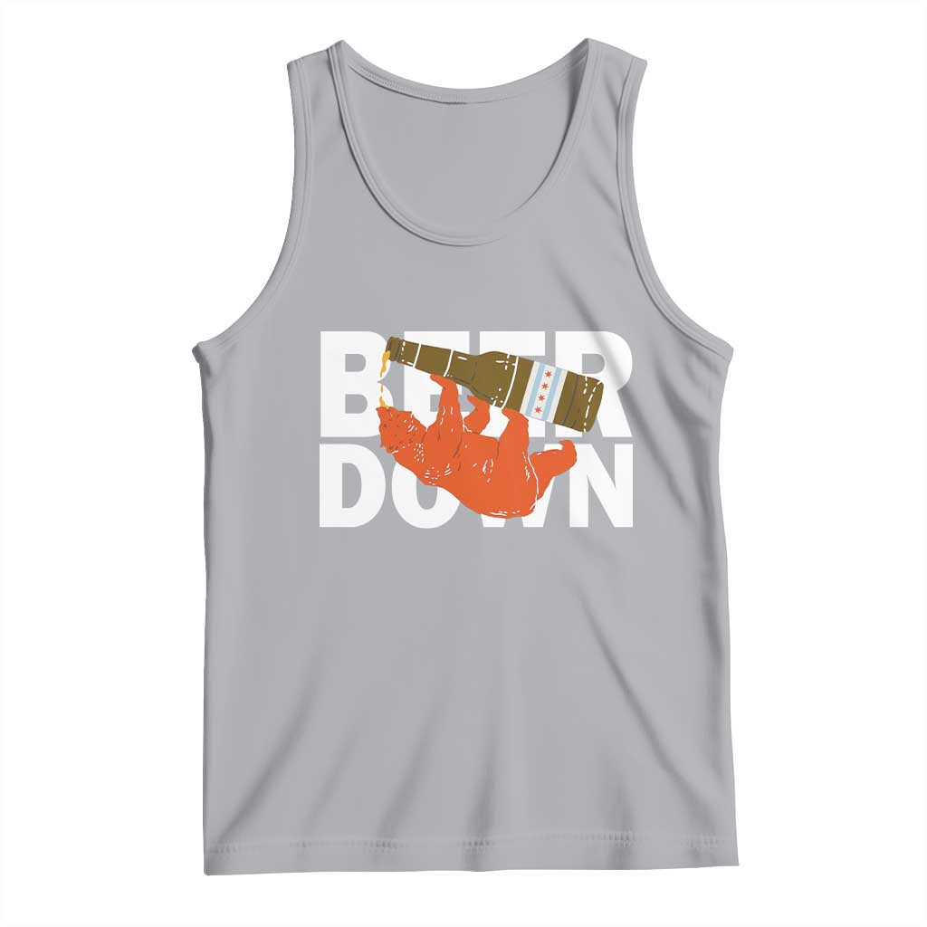 Funny Drinking Bear Beer Down Tank Top Tailgate Gift for Football Fans TS02 Athletic Heather Print Your Wear