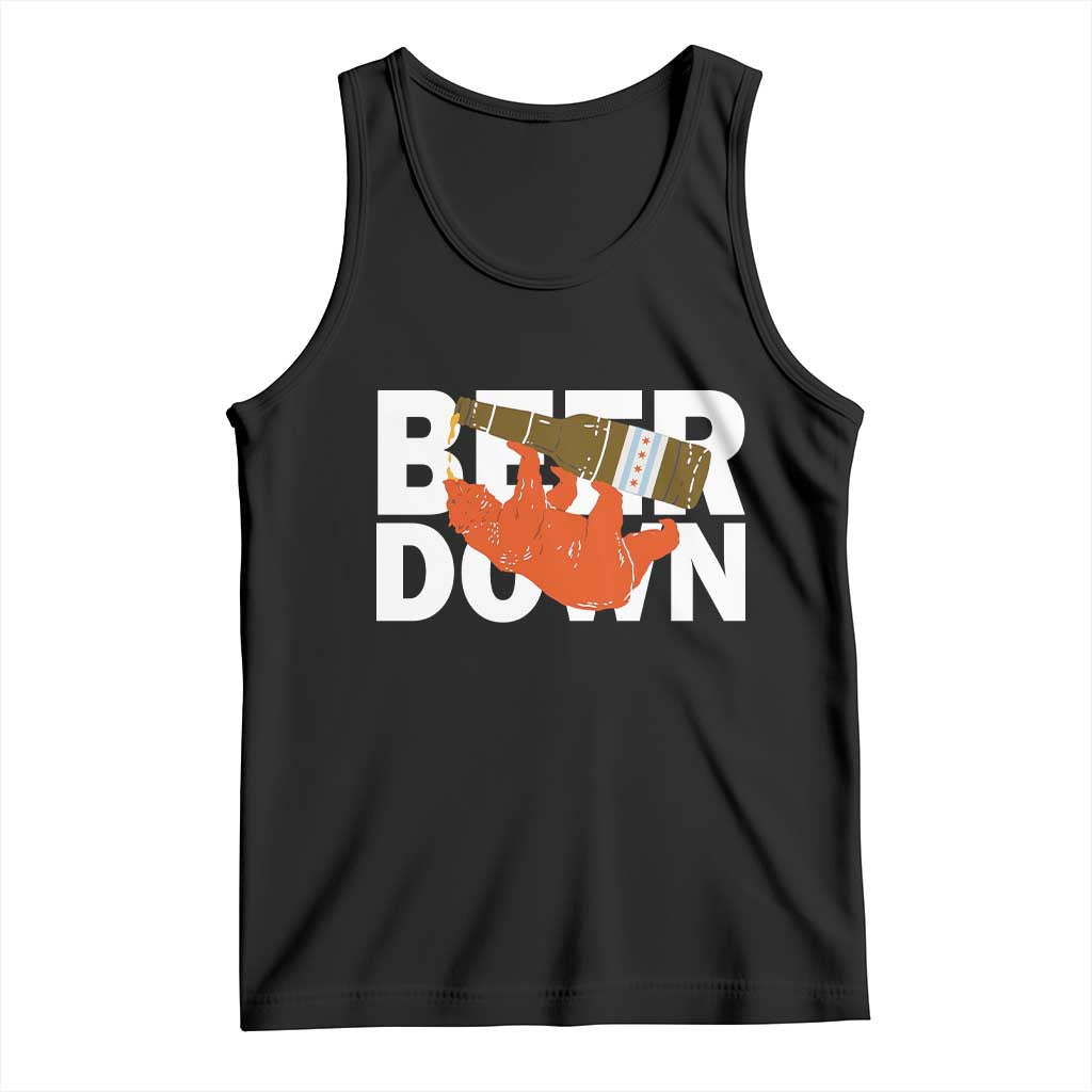 Funny Drinking Bear Beer Down Tank Top Tailgate Gift for Football Fans TS02 Black Print Your Wear