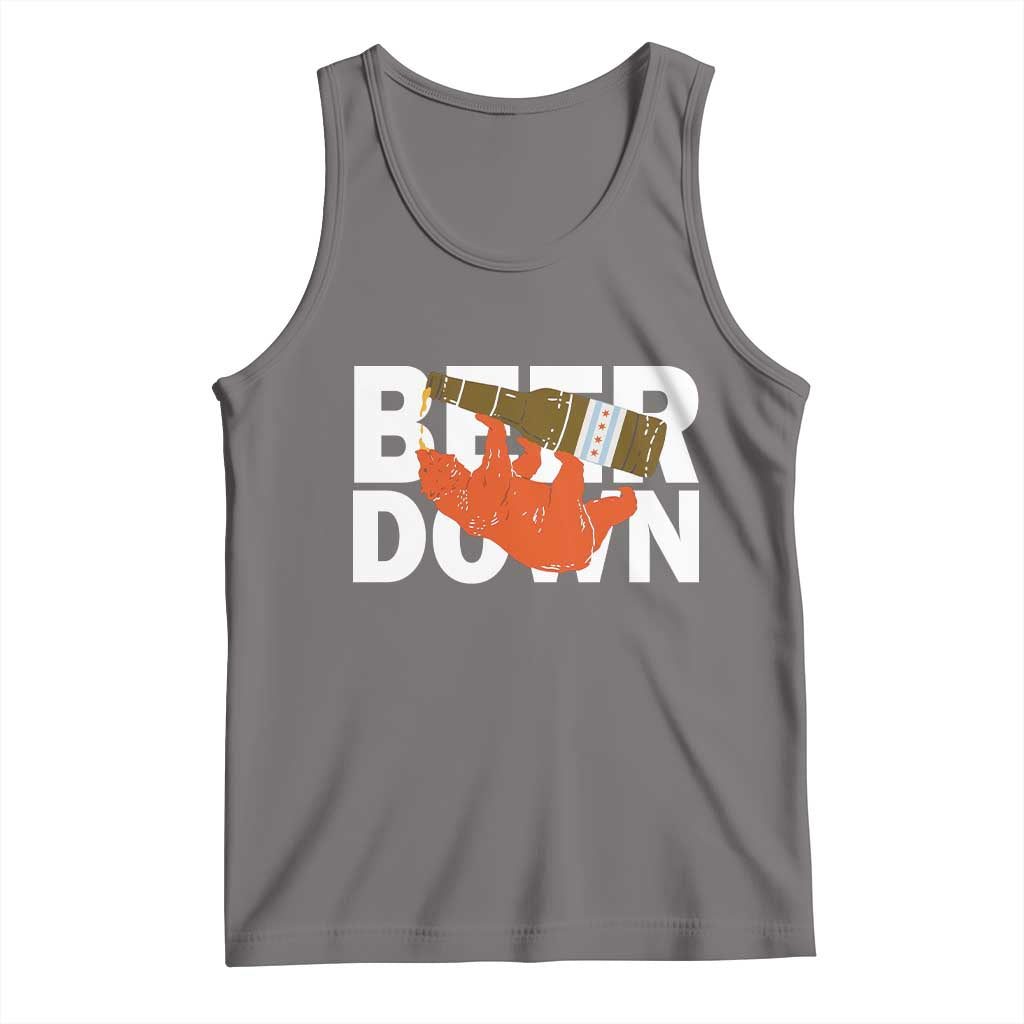 Funny Drinking Bear Beer Down Tank Top Tailgate Gift for Football Fans TS02 Deep Heather Print Your Wear