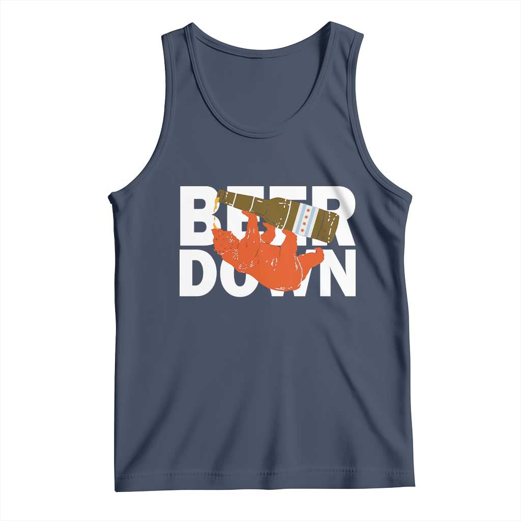 Funny Drinking Bear Beer Down Tank Top Tailgate Gift for Football Fans TS02 Navy Print Your Wear