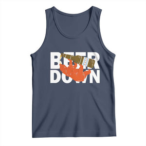 Funny Drinking Bear Beer Down Tank Top Tailgate Gift for Football Fans TS02 Navy Print Your Wear
